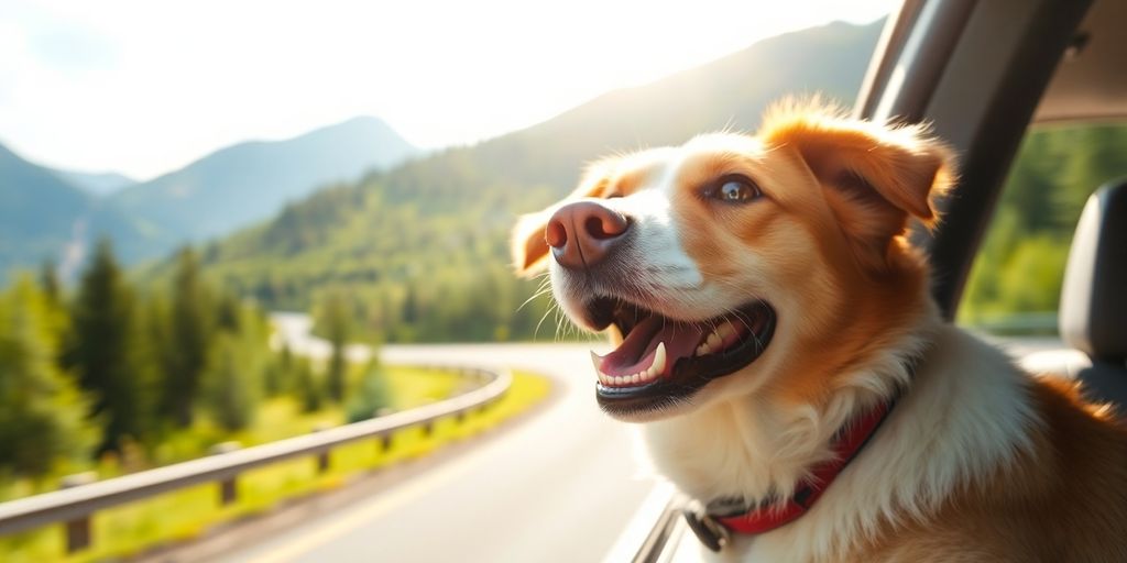 Dog enjoying a road trip in British Columbia.
